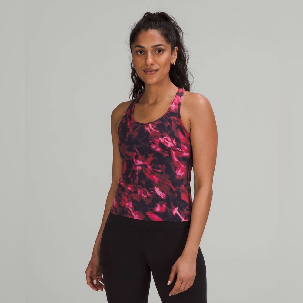 black and pink lululemon tank